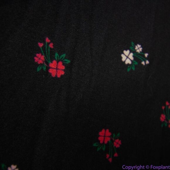 Unique Vintage ‎ Gwynnie Bee black floral print V neck with bow dress, 1X - Picture 9 of 16